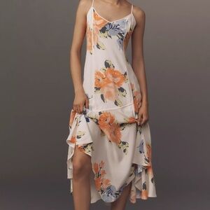 SQUARE-NECK ASYMMETRICAL MIDI DRESS NWT